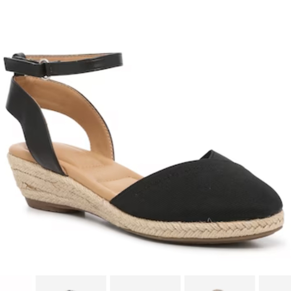NIB New Kelly & Katie Nessa Espadrille Wedge Sandal Black 8.5